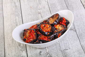 Roasted eggplant with chili pepper