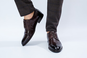 Men's classic shoes with natural leather, men's shoes under a classic suit