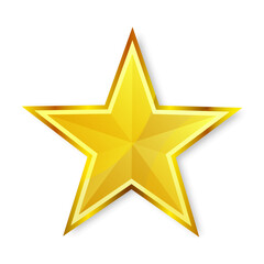 Fototapeta premium shiny golden star icon on white background, eps