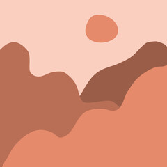 Vector abstract minimalistic landscape. Template for polygraphy, web-design, prints