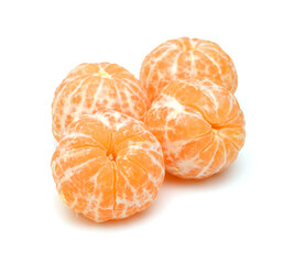 Ripe mandarin citrus isolated tangerine mandarine orange on white background. 