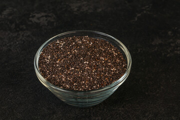 Seasoning chia seeds in the bowl