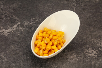 Sweet corn seeds in the bowl