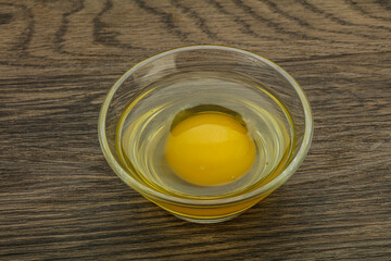 Raw Chicken egg in the bowl
