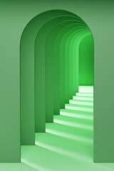 A tunnel of arches. 3D Illustration