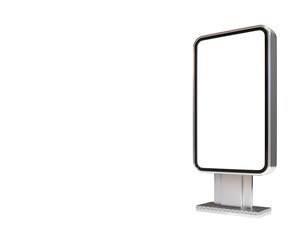 Light box stand in perspective on the white background. 3d illustration