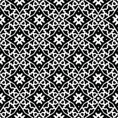 floral seamless pattern background.Geometric ornament for wallpapers and backgrounds. Black and white pattern. 