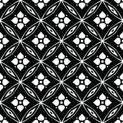 floral seamless pattern background.Geometric ornament for wallpapers and backgrounds. Black and white pattern. 