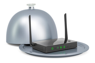 Restaurant cloche with router, 3D rendering