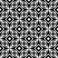 floral seamless pattern background.Geometric ornament for wallpapers and backgrounds. Black and white pattern. 
