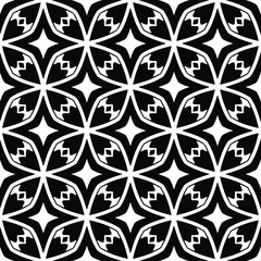 floral seamless pattern background.Geometric ornament for wallpapers and backgrounds. Black and white pattern. 