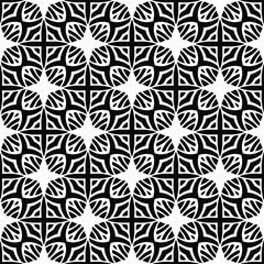 Foto auf Acrylglas floral seamless pattern background.Geometric ornament for wallpapers and backgrounds. Black and white pattern.  © t2k4