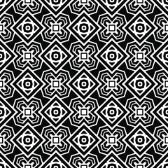 floral seamless pattern background.Geometric ornament for wallpapers and backgrounds. Black and white pattern. 