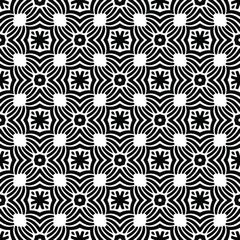 floral seamless pattern background.Geometric ornament for wallpapers and backgrounds. Black and white pattern. 