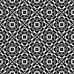 
Abstract Flower Tiles. Seamless Vector Pattern Design. Black and white pattern. 
