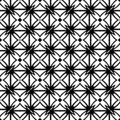 
Abstract Flower Tiles. Seamless Vector Pattern Design. Black and white pattern. 