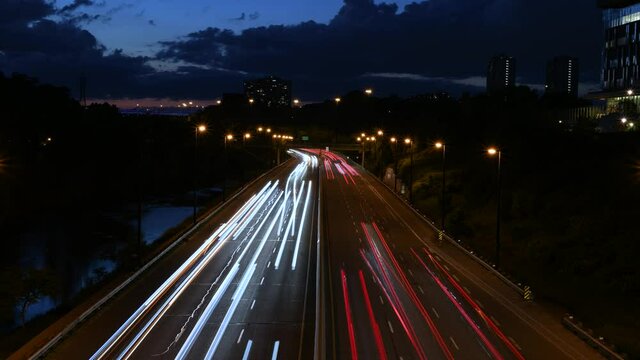 Traffic on highway - Time Lapse