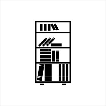Bookcase Icon, Bookshelf Icon