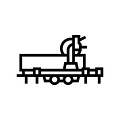 saw trailer line icon vector. saw trailer sign. isolated contour symbol black illustration