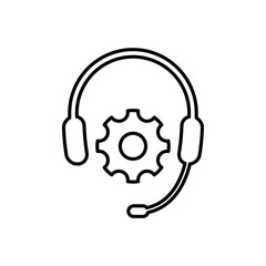 Headphones   with settings icon vector servise symbol