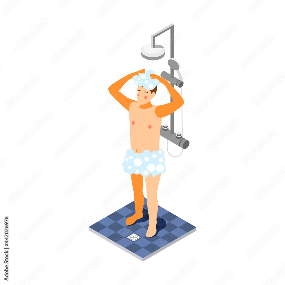 Wall mural Shower Isometric Icon