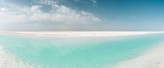 Aerial view of Dongtai Jinaier lake in Qinghai Province, China.