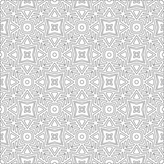 Vector pattern with symmetrical elements . Modern stylish abstract texture. Repeating geometric tiles from striped elements.Black and white pattern.
