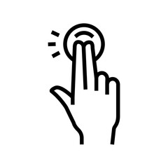 double tap with fingers on smartphone screen line icon vector. double tap with fingers on smartphone screen sign. isolated contour symbol black illustration