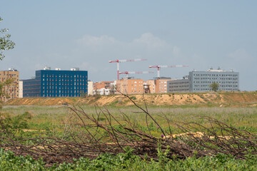 Construction of a new housing area in a European city. Sevilla Spain.