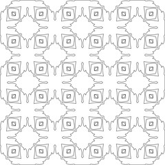 Vector pattern with symmetrical elements . Modern stylish abstract texture. Repeating geometric tiles from striped elements.Black and white pattern.