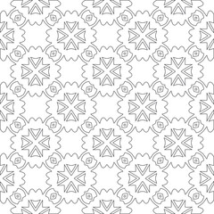 Vector pattern with symmetrical elements . Modern stylish abstract texture. Repeating geometric tiles from striped elements.Black and white pattern.