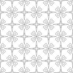 Vector pattern with symmetrical elements . Modern stylish abstract texture. Repeating geometric tiles from striped elements.Black and white pattern.