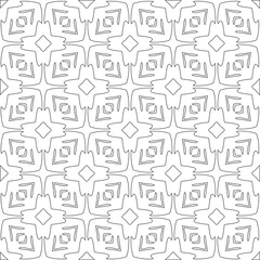 Vector pattern with symmetrical elements . Modern stylish abstract texture. Repeating geometric tiles from striped elements.Black and white pattern.