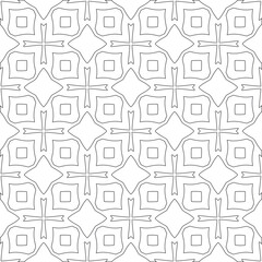 Vector pattern with symmetrical elements . Modern stylish abstract texture. Repeating geometric tiles from striped elements.Black and white pattern.