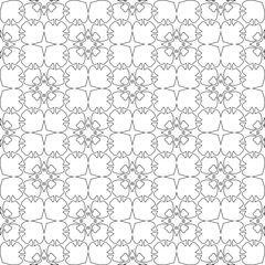 Vector pattern with symmetrical elements . Modern stylish abstract texture. Repeating geometric tiles from striped elements.Black and white pattern.