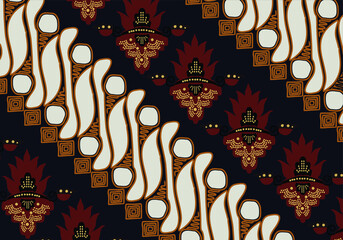 Parang Batik motifs from Yogyakarta, some combined with various colors and patterns of flora and fauna