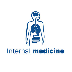 vector stylized image of human body internal medicine