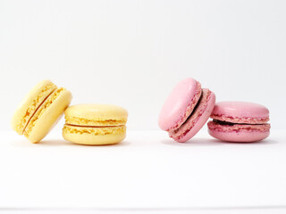 colorful macaroons isolated on white
