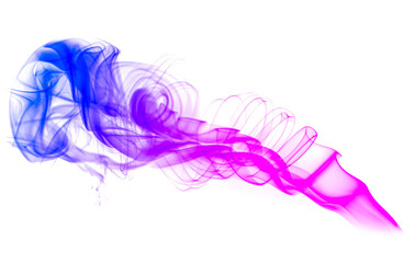 abstract colorful smoke on white background
