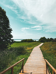 Fototapeta premium wooden bridge over the lake