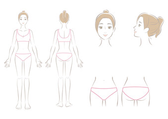 女性の全身イラストセット