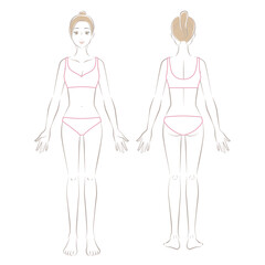 女性の全身イラスト
