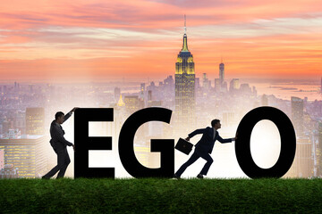Concept of ego with businessman