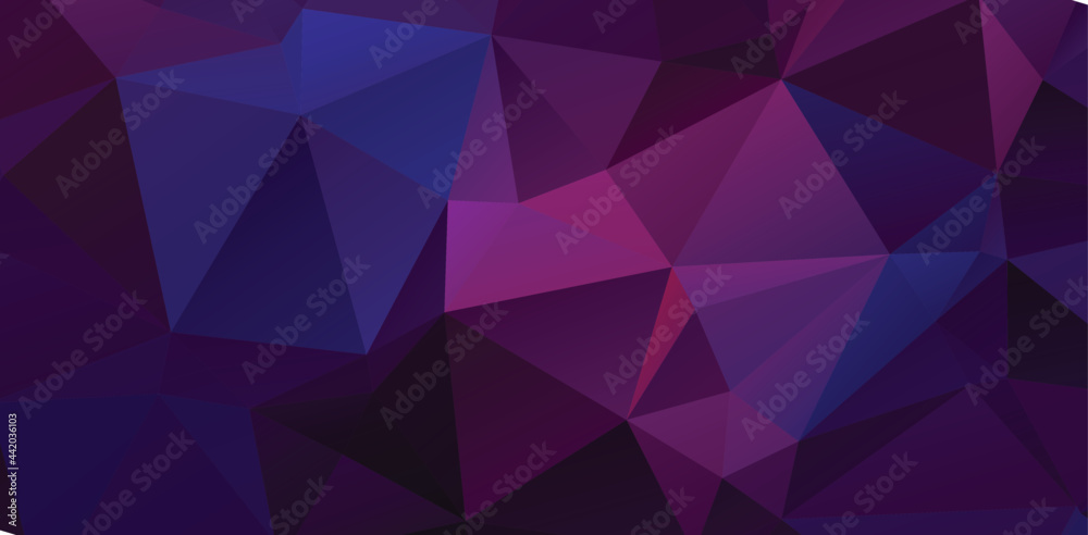 Wall mural colorful purple vivid polygonal triangular background pattern - Wall murals