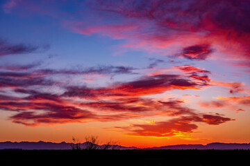 sunset over the mountains