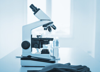 Laboratory Research and Biotechnology Science Concept, Chemical Lab Equipment Tool for Experimental Medical Biology. Biology Education and Technology Development Lab Testing for Medicine Scientist