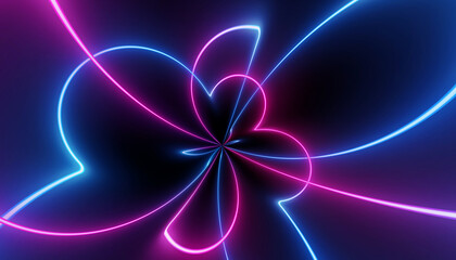 neon blue pink abstract flower circle futuristic ultraviolet curvy glowing dna neuron lines laser scientific Sci-Fi high resolution abstract black background mobile apps web and social media posts