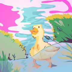 Obraz na płótnie Canvas illustration of duck