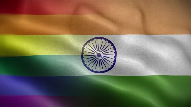 LGBT India Flag Loop Background 4K