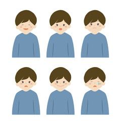 さまざまな表情の男の子